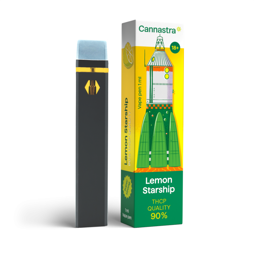 Cannastra THCP Vape Pen Lemon Starship, THCP 90% quality, 1 ml