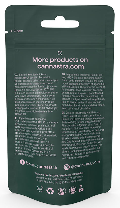 Cannastra HHCP-blomma Gamma Ray Purple Haze - HHCP 15%, 1 g - 100 g