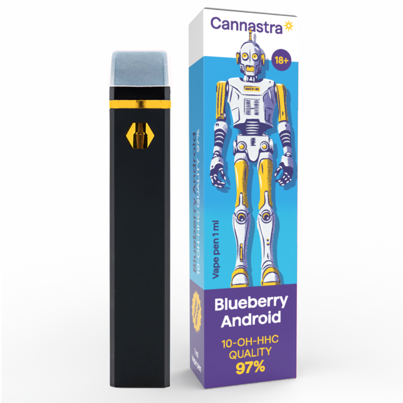 "Cannastra" 10-OH-HHC Vape Pen Blueberry Android, 10-OH-HHC 97% kokybės, 1ml