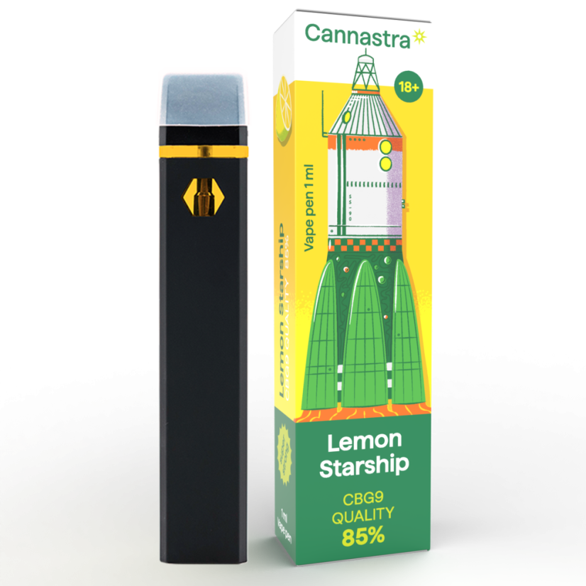 Cannastra CBG9 Vape Pen Lemon starship, CBG9 85% kakovost, 1ml