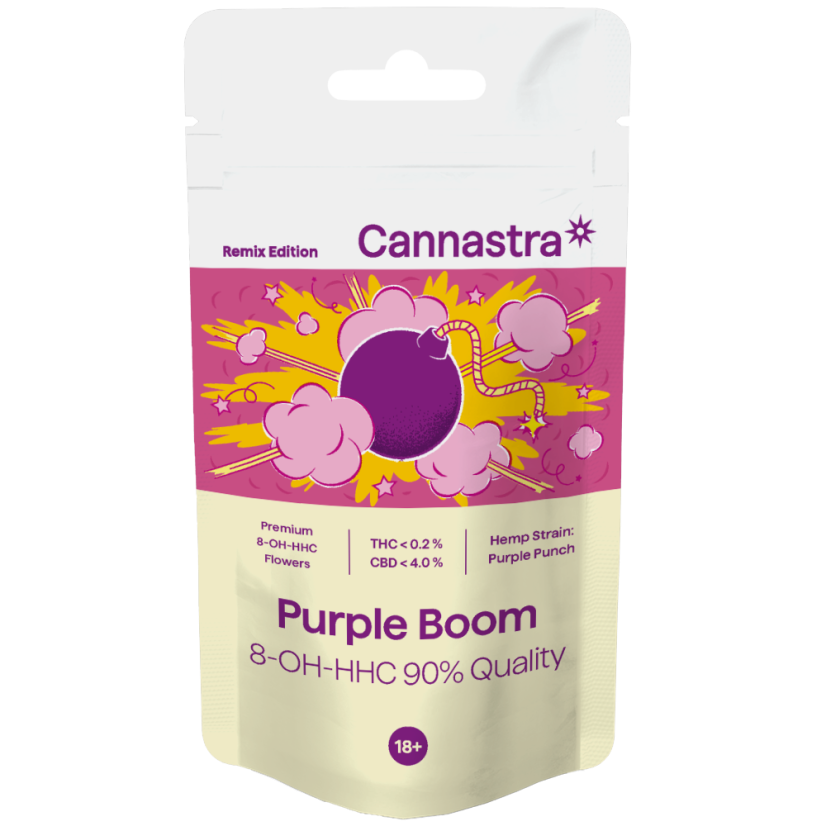 Cannastra 8-OH-HHC Flower Purple Boom 90 % qualité, 1 g - 100 g