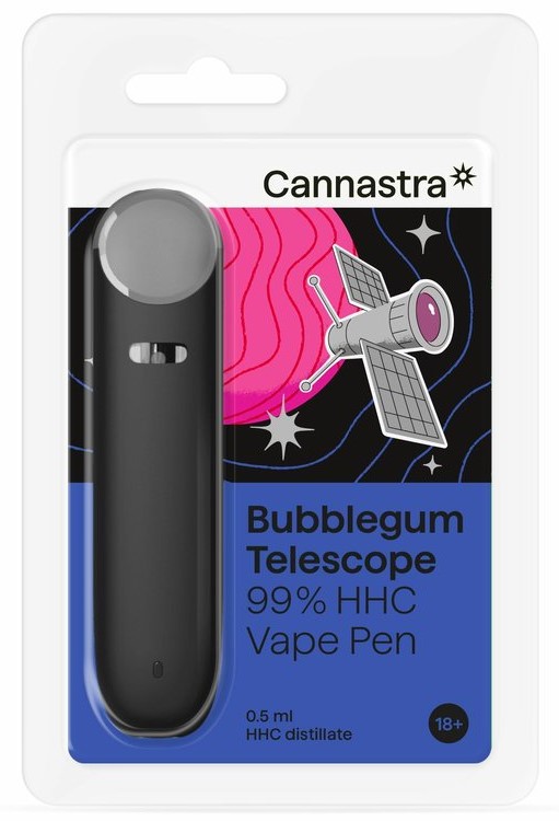 Cannastra HHC Vape Pen Bubblegum Teleskoop, 99% HHC, 0,5 ml