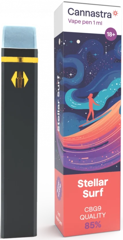Cannastra CBG9 Disposable Vape Pen Stellar Surf, CBG9 85% quality, 1 ml