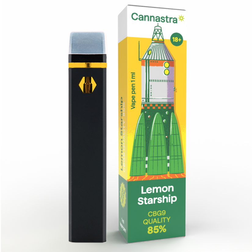 Cannastra CBG9 Vape Pen Lemon starship, CBG9 85% kakovost, 1ml