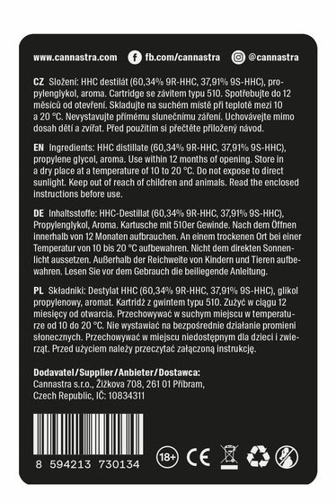 Cannastra HHC Cartuș Bubblegum Telescope, 99%, 0,5 ml