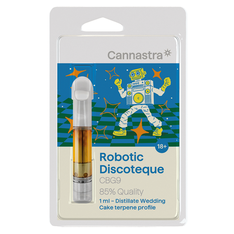 "Cannastra CBG9" kasetė robotui diskotekui (vestuvinis tortas), CBG9 85% kokybės, 1 ml