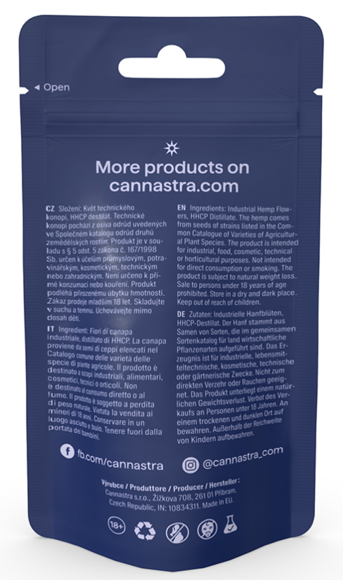 Cannastra HHCP Flower Dark Energy tüdrukute küpsised - HHCP 9%, 1 g - 100 g