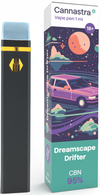 Cannastra CBN Caneta Vape descartável Dreamscape Drifter, CBN 95 %, 1 ml