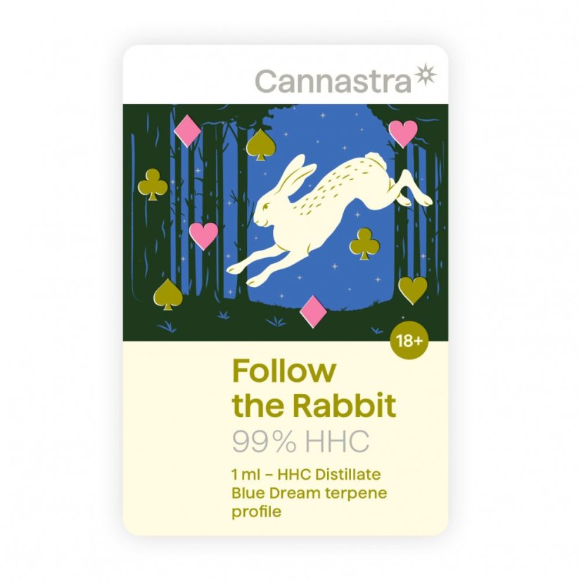 Cannastra HHC kartuša Follow the Rabbit, 99 %, 1 ml