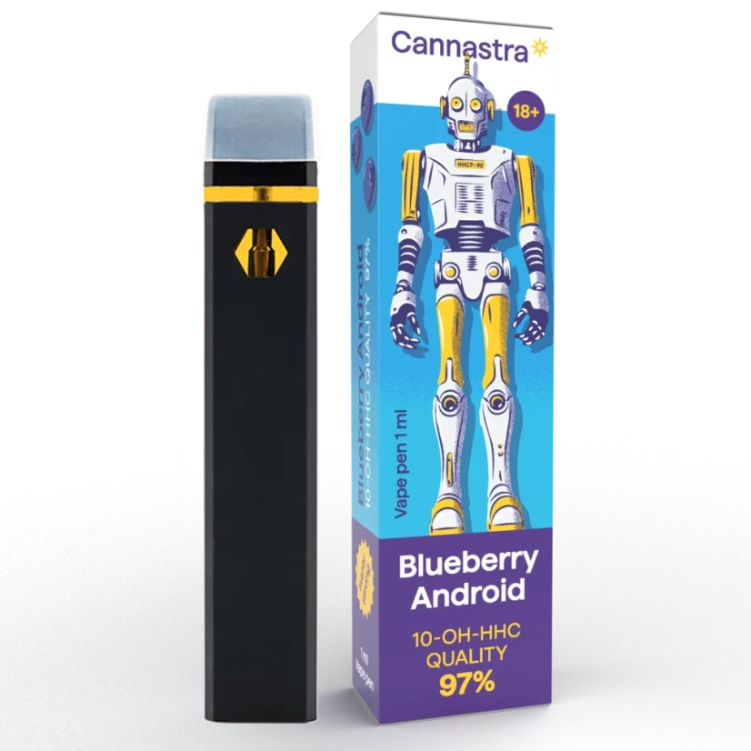 Cannastra 10-OH-HHC Vape Pen Blueberry Android, 10-OH-HHC 97% quality, 1ml