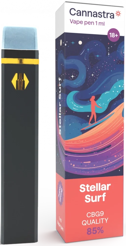 Cannastra CBG9 Disposable Vape Pen Stellar Surf, CBG9 85% quality, 1 ml