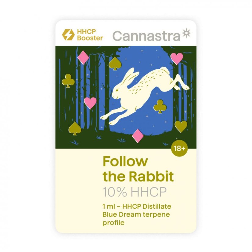 Cannastra HHCP-patroon Follow the Rabbit Blue Dream, 10%, 1 ml