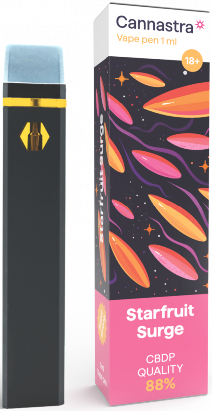 Cannastra CBDP Disposable Vape Pen Starfruit Surge, CBDP 88 % quality, 1 ml