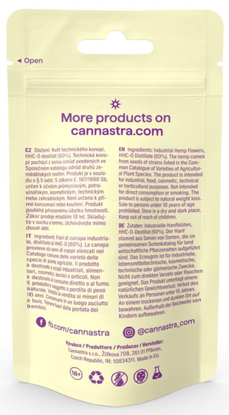 Cannastra HHC-O Цвете Purple Boom 60%, 1 g - 100 g