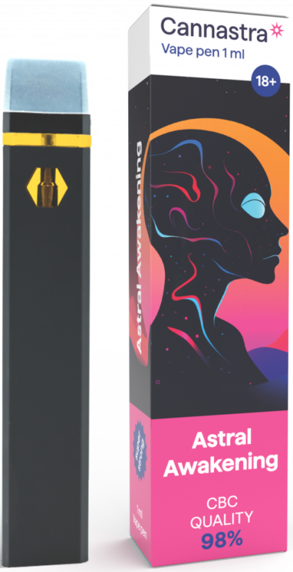 Cannastra CBC Disposable Vape Pen Astral Awakening, CBC 98 % quality, 1 ml