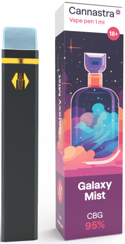 Cannastra CBG Caneta Vape descartável Galaxy Mist, CBG 95 %, 1 ml