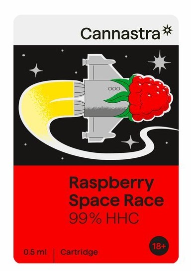 Cannastra HHC kasetė Raspberry Space Race, 99%, 0,5 ml