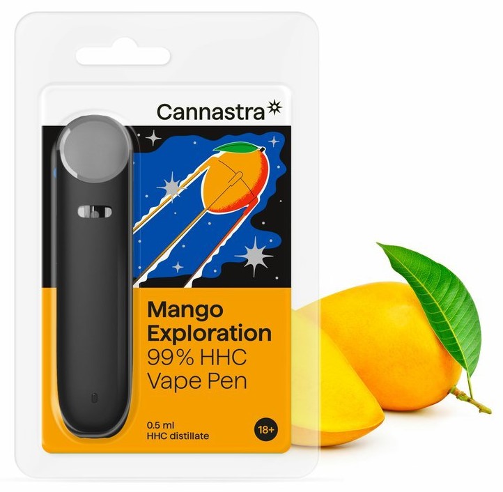 Cannastra HHC Vape Pen Mango Explorare, 99% HHC, 0,5 ml