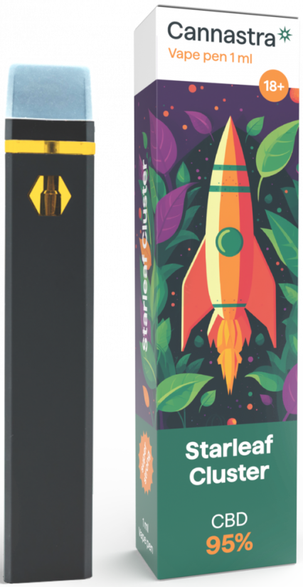 Cannastra CBD μίας χρήσης Vape Pen Starleaf Cluster, CBD 95%, 1 ml