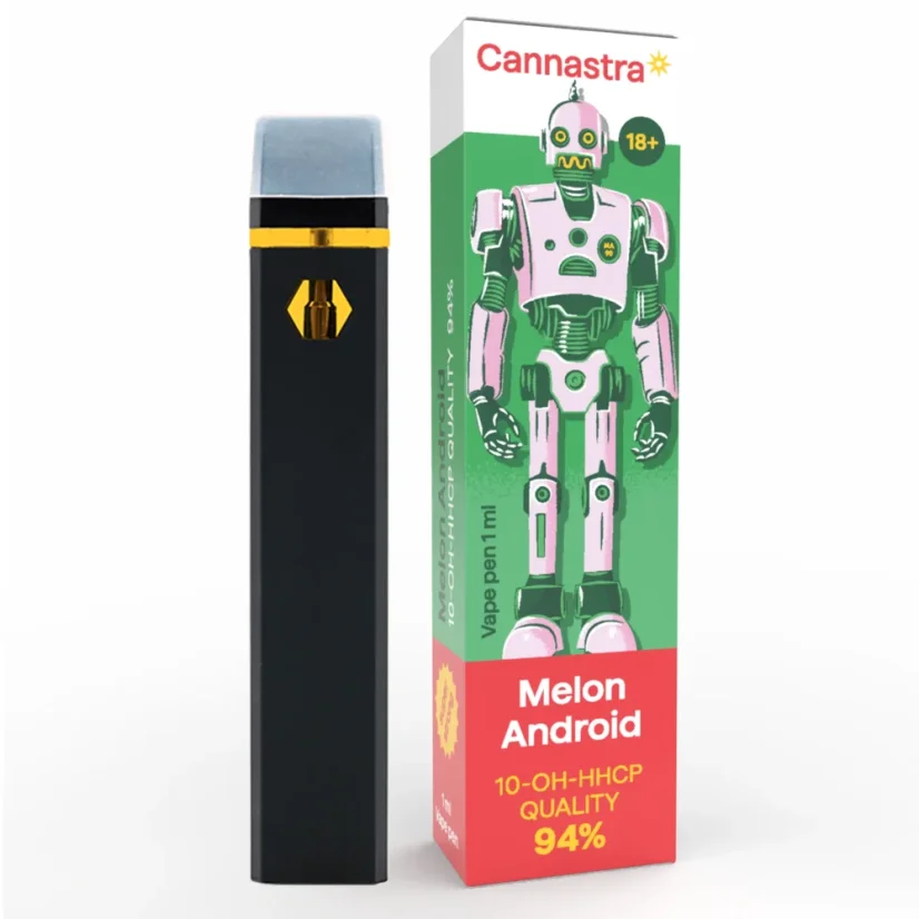 Cannastra 10-OH-HHCP Vape Pen Melón Android, 10-OH-HHCP 94% calidad, 1ml